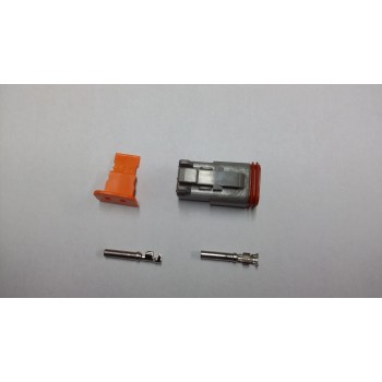 4042 Deutsch konektor 2 polni z ženskimi končniki in zaklopom