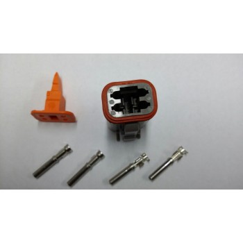 4044 Deutsch konektor 4 polni z ženskimi končniki in zaklopom