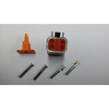 4044 Deutsch konektor 4 polni z ženskimi končniki in zaklopom