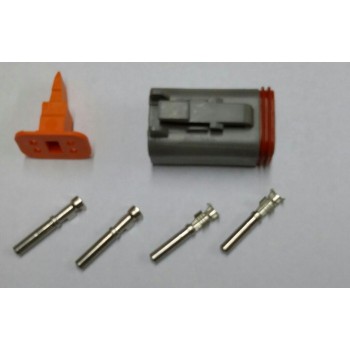 4044 Deutsch konektor 4 polni z ženskimi končniki in zaklopom