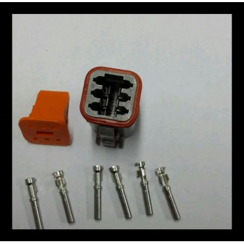 4046 Deutsch konektor 6 polni z ženskimi končniki in zaklopom