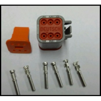 4046 Deutsch konektor 6 polni z ženskimi končniki in zaklopom