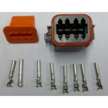 4048 Deutsch konektor 8 polni z ženskimi končniki in zaklopom