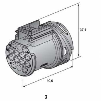 moški RC 280 konektor 12-pol
