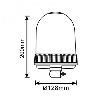 LED ROTACIJSKA LUČ ORANŽNA 12/24V NASADNA  507
