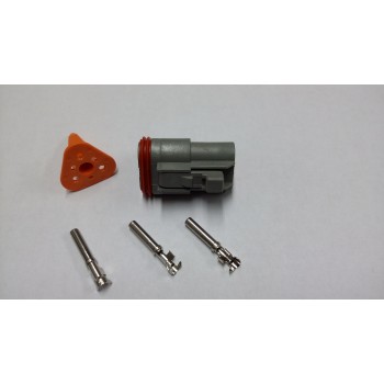 82260003 Deutsch konektor 3 polni z ženskimi končniki in zaklopom