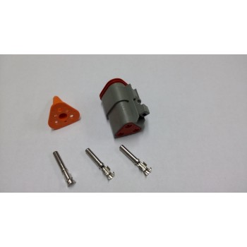 82260003 Deutsch konektor 3 polni z ženskimi končniki in zaklopom