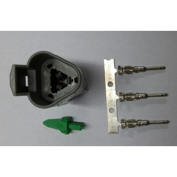 82262003 Deutsch konektor 3 polni z moškimi končniki in zaklopom