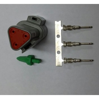 82262003 Deutsch konektor 3 polni z moškimi končniki in zaklopom