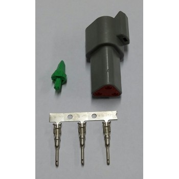 82262003 Deutsch konektor 3 polni z moškimi končniki in zaklopom