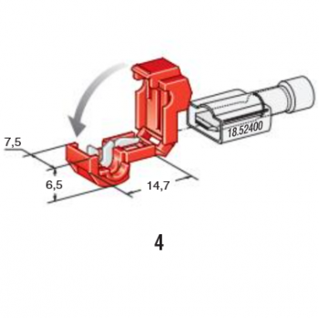 T-konektorska hitra sponka - rdeča