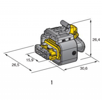 konektor C 280 ženski 3-pol