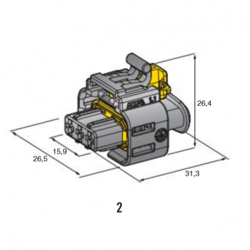 KONEKTOR HP6 ŽENSKI 3 POL COD. 2