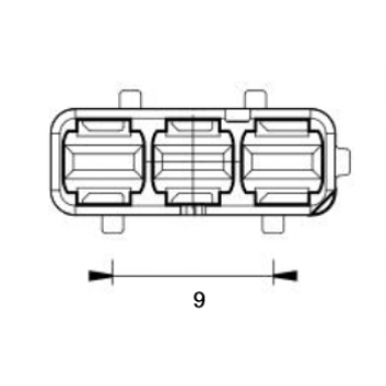 KONEKTOR C 280 3 POL ŽENSKI 9mm