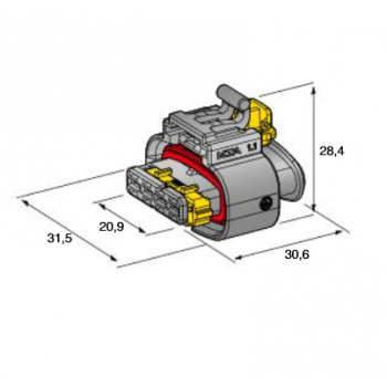 KONEKTOR C 280 4 POL ŽENSKI 12mm