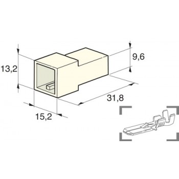 KONEKTOR MULTIPLE 6,3 MOŠKI 2 POL