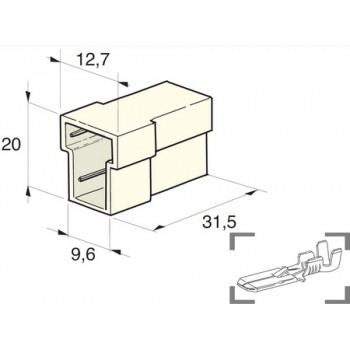 KONEKTOR MULTIPLE 6,3 T MOŠKI 2 POL