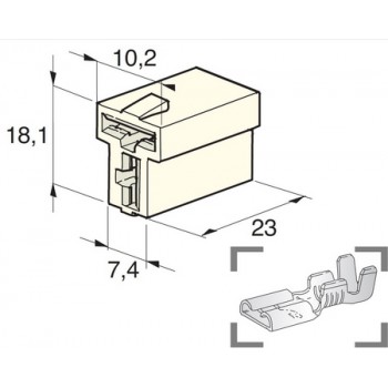 KONEKTOR MULTIPLE 6,3 T ŽENSKI 2 POL
