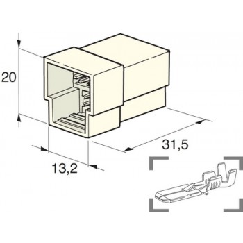KONEKTOR MULTIPLE 6,3 T MOŠKI 3 POL