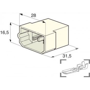 KONEKTOR MULTIPLE 6,3 MOŠKI 4 POL