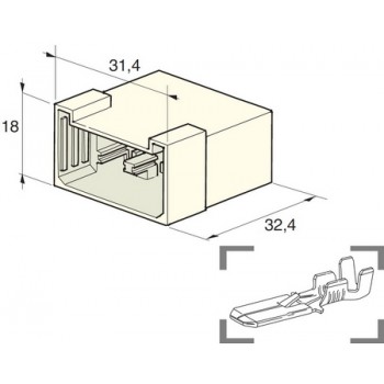 KONEKTOR MULTIPLE 6,3 MOŠKI 6 POL