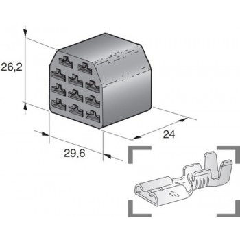 KONEKTOR MULTIPLE 6,3 ŽENSKI 11 POL
