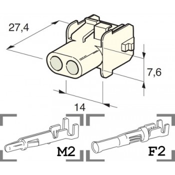 KONEKTOR MATE-N-LOCK 2 POL 
