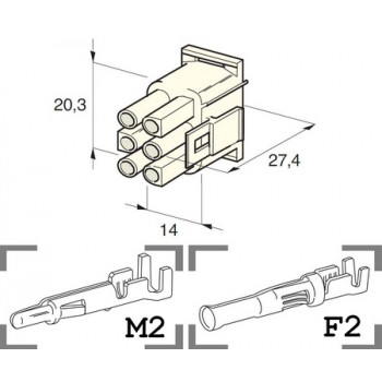 KONEKTOR MATE-N-LOCK 6 POL