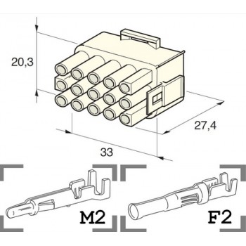 KONEKTOR MATE-N-LOCK 15 POL