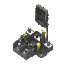 nosilec za 2 MEGAVAL varovalki s pokrovom